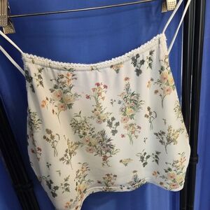 Urban Outfitters White Floral-Edge Cami